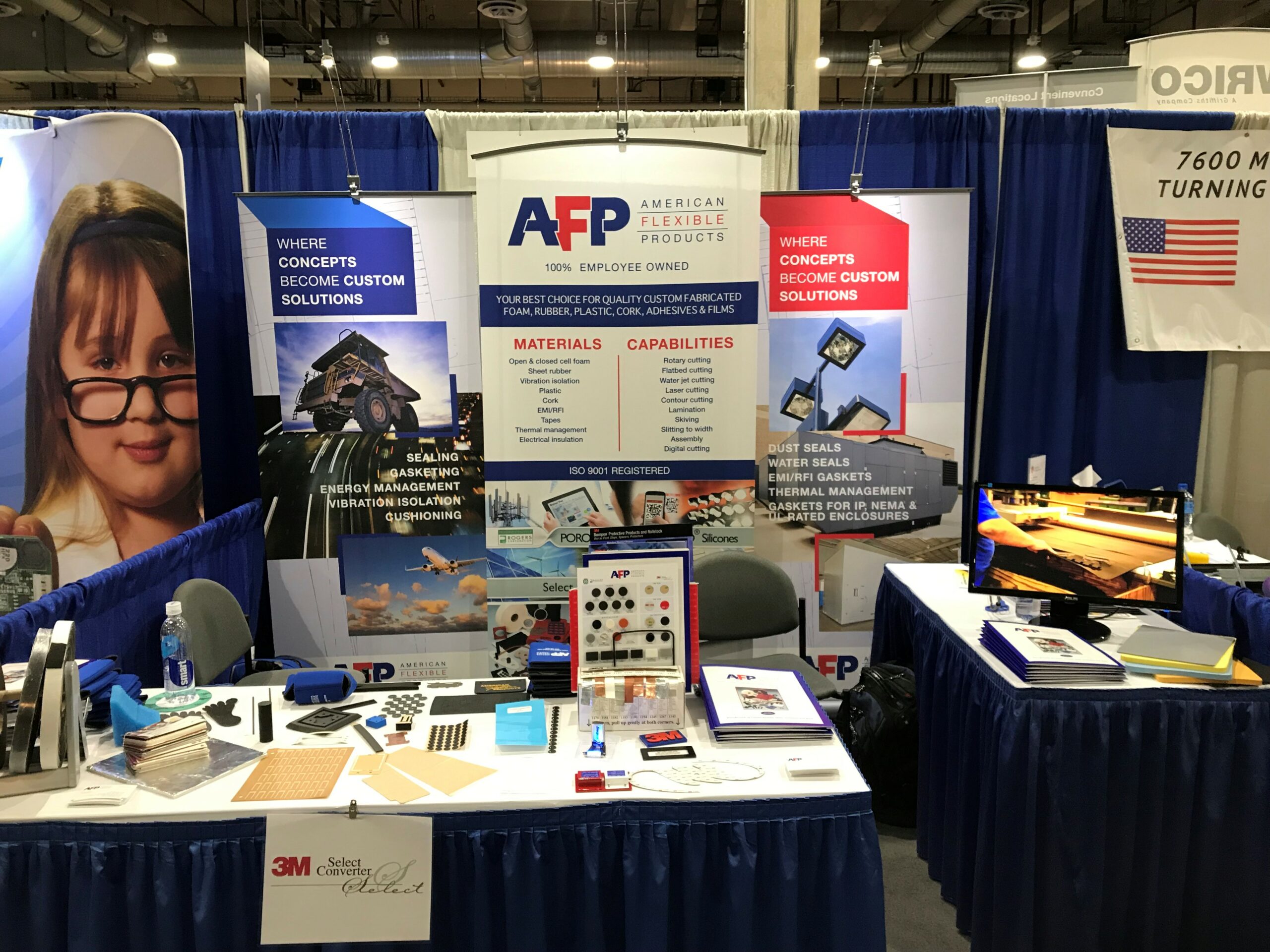 AFP booth at manufacturing trade shows.
