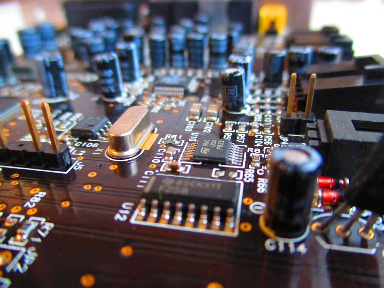 Close-up image showing a circuit board